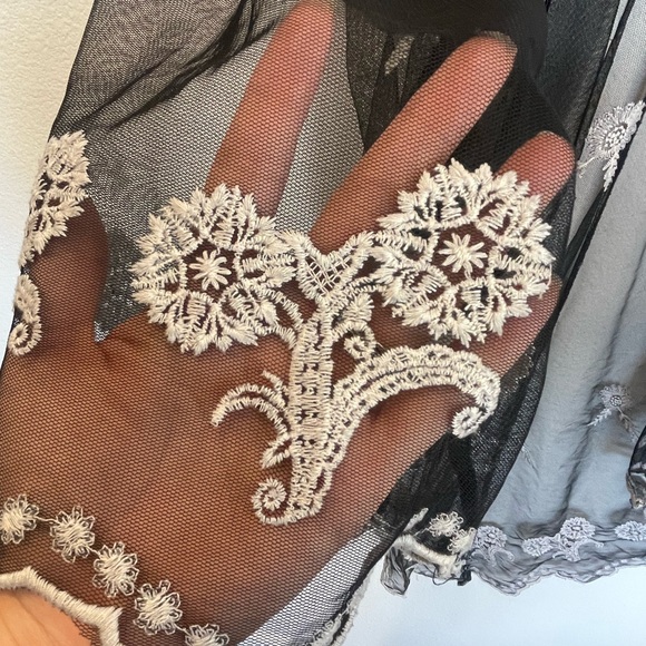 Haute Project Los Angeles black sheer embroidered beach cover up - Picture 5 of 6